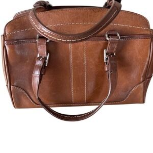 Vintage Coach Hamilton Cognac Glovetanned Leather Satchel shoulder bag